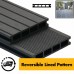 Composite Decking Board  Premium (Authentic Woodgrain Texture) - Anthracite Grey / Black  Wood Grain Effect 3m - Plastic Decking PVC Decking WPC Decking Hollow Garden Exterior Decking Boards 